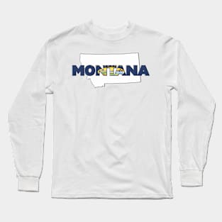 Montana Colored State Letters Long Sleeve T-Shirt